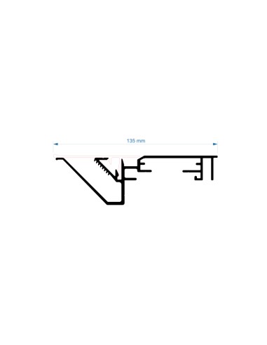 PERFIL MS LUMI-SIGN  165mm AL. BRUTO BARRA 6...