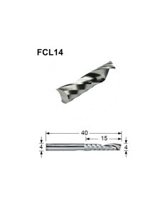 (FCL14) FRESA CNC CARBIDE 1 LABIO 4MM ESPECIAL PVC Y...