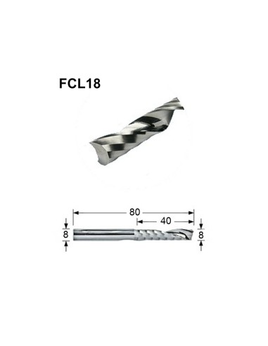 (FCL18) FRESA CNC CARBIDE 1 LABIO 8MM ESPECIAL...