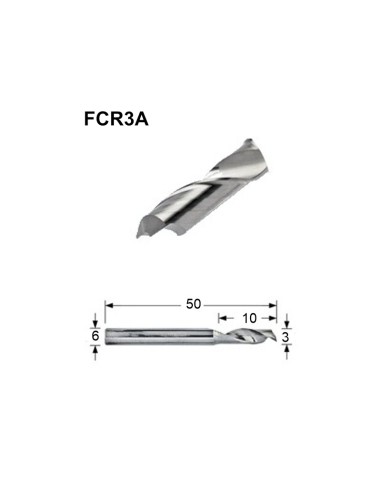 (FCR3A) FRESA CNC CARBIDE 1 LABIO 3MM ESPECIAL...
