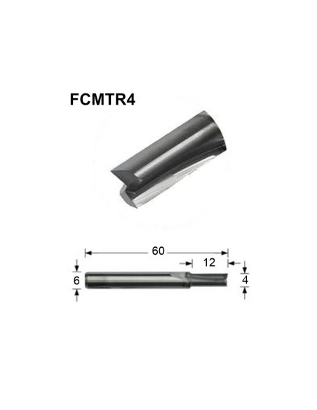 (FCMTR4) FRESA CMT RECTA 4MM 2 LABIOS CORTE Y RANURADO