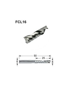 (FCL16) FRESA CNC CARBIDE 1 LABIO 6MM ESPECIAL PVC Y...