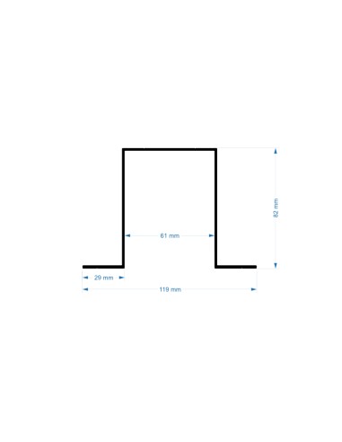 PERFIL MS ZOCALO PARA BANDEROLA 3M(LAC.BLANCO)