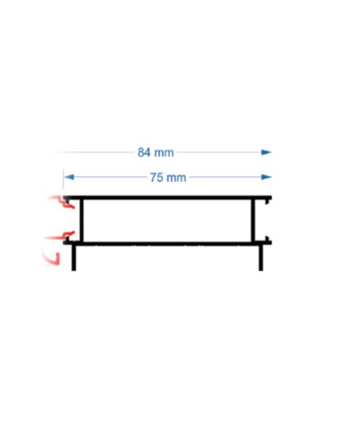 PERFIL MS ECONOCLIP PRINCIPAL 75MM  BARRA 6 M...