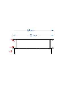 PERFIL MS ECONOCLIP PRINCIPAL 75MM  BARRA 6 M (ALU.BRUTO)